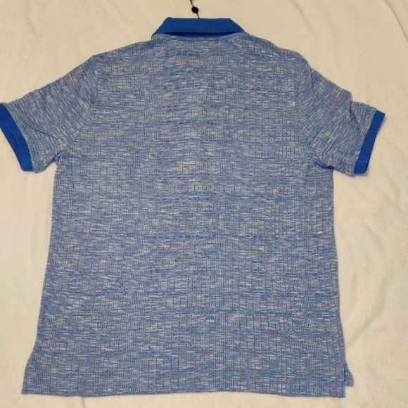 Paisley & Gray. Men's Blue Polo Shirt Slim Fit - Picture 2 of 10